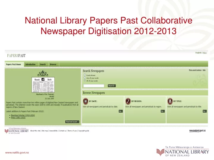 national library papers past collaborative newspaper digitisation 2012 2013