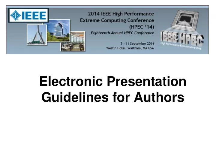 electronic presentation guidelines for authors