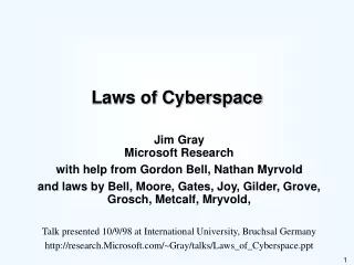 Laws of Cyberspace