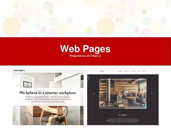 web pages prepared by lim thian li
