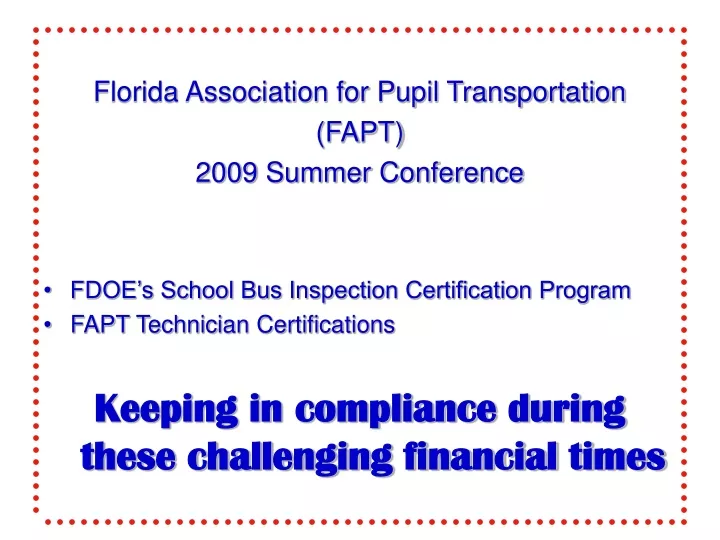 florida association for pupil transportation fapt