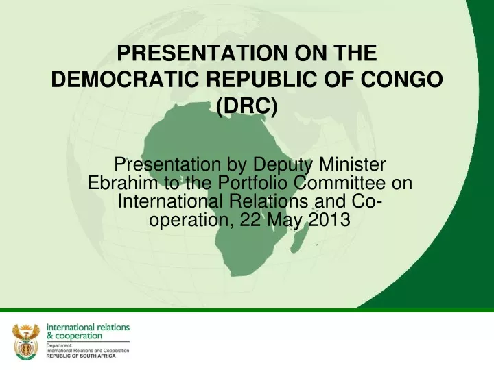presentation on the democratic republic of congo drc