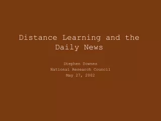 Distance Learning and the Daily News