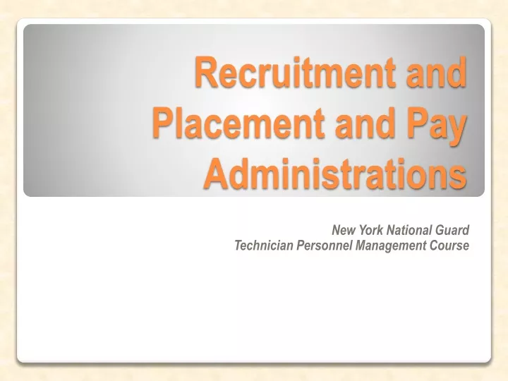 recruitment and placement and pay administrations