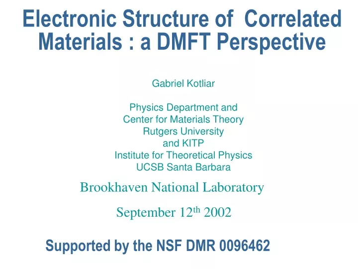 electronic structure of correlated materials a dmft perspective