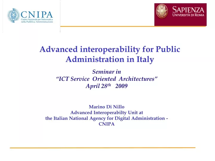 advanced interoperability for public administration in italy