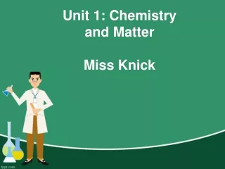 Unit 1: Chemistry and Matter  Miss Knick