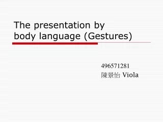 The presentation by  body language (Gestures)