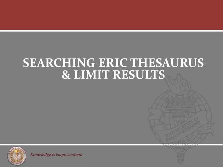 searching eric thesaurus limit results