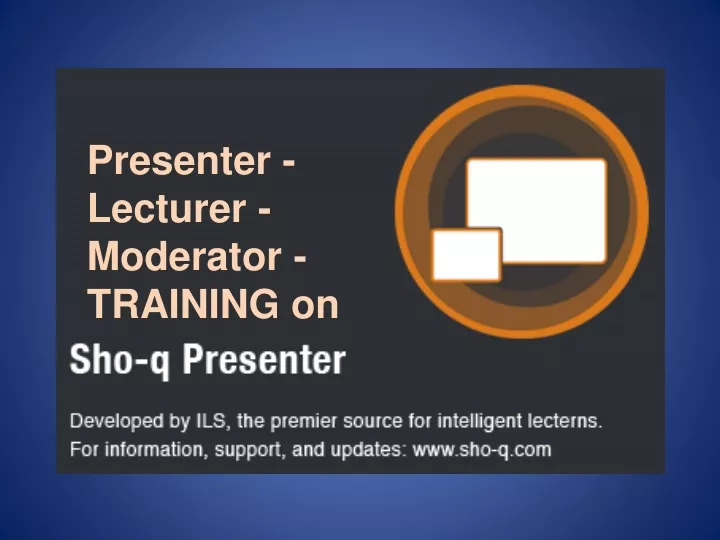 presenter lecturer moderator training on