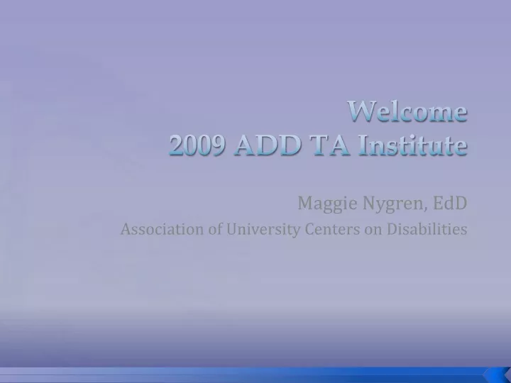 welcome 2009 add ta institute