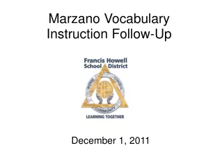Marzano Vocabulary Instruction Follow-Up