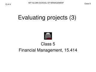 Evaluating projects (3)