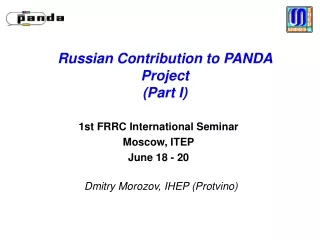 Russian Contribution to PANDA Project (Part I)
