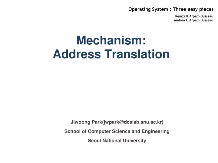 mechanism address translation