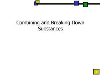 Combining and Breaking Down Substances
