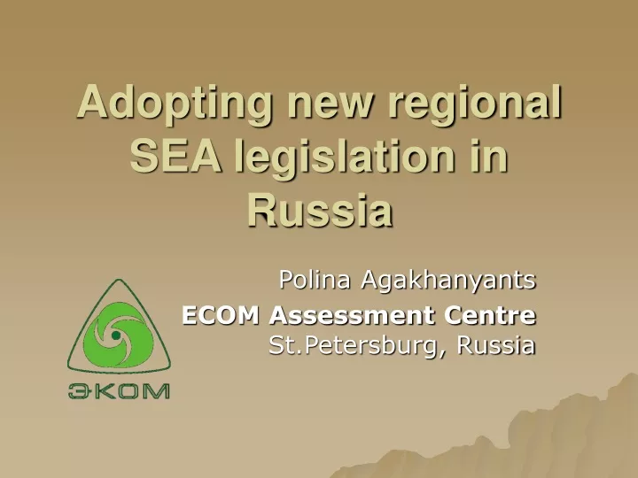 adopting new regional sea legislation in russia