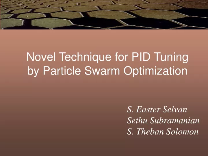 novel technique for pid tuning by particle swarm