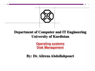 Department of Computer and IT Engineering University of Kurdistan Operating systems