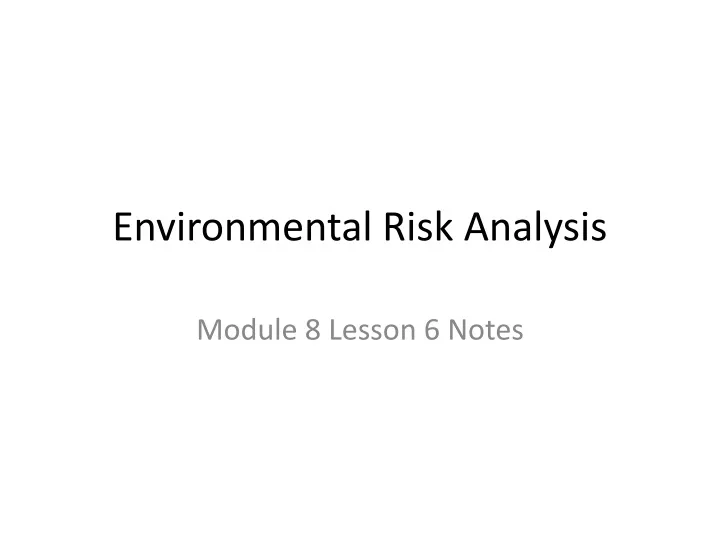 environmental risk analysis