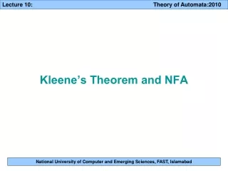 Kleene’s Theorem and NFA