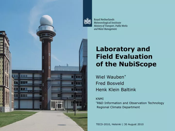 laboratory and field evaluation of the nubiscope