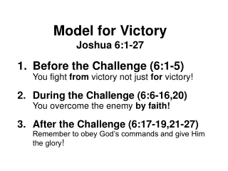 Model for Victory Joshua 6:1-27