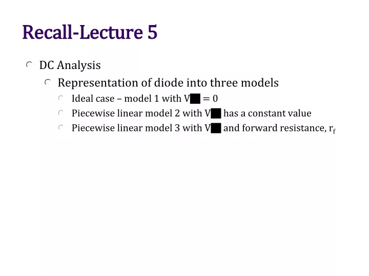 recall lecture 5