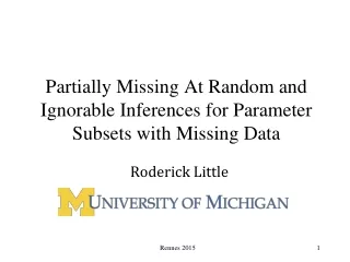 Partially Missing At Random and Ignorable Inferences for Parameter Subsets with Missing Data