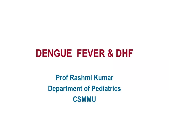 dengue fever dhf