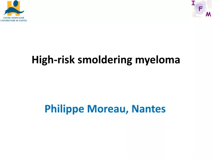 high risk smoldering myeloma