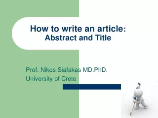 How to write an article :  Abstract and Title