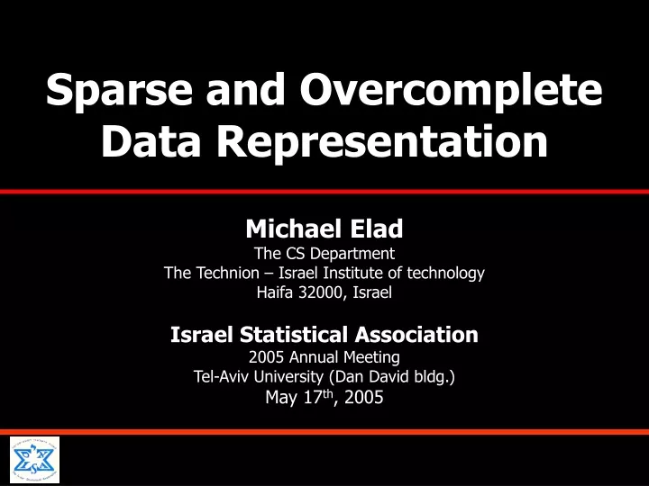 sparse and overcomplete data representation