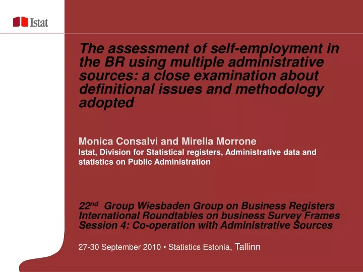 the assessment of self employment in the br using