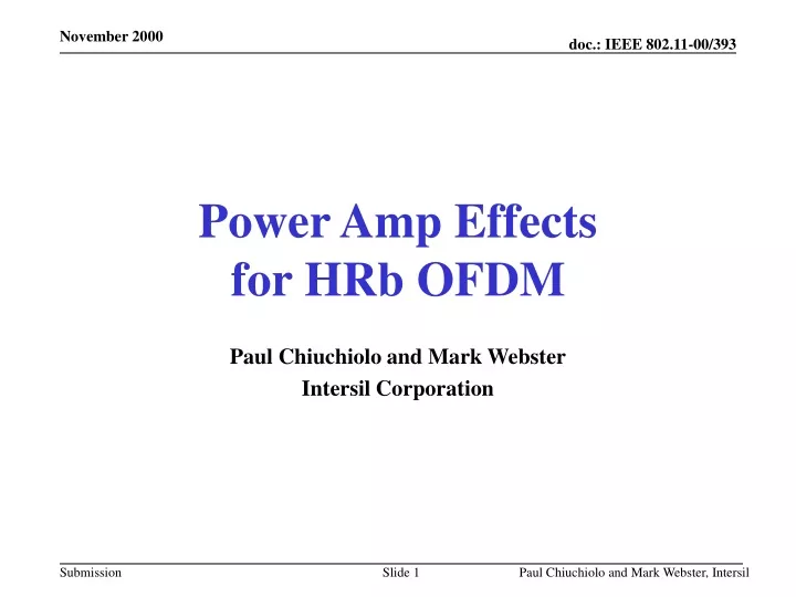 power amp effects for hrb ofdm