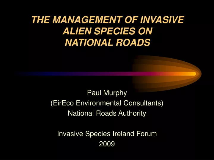 the management of invasive alien species on national roads