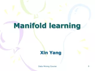 Manifold learning