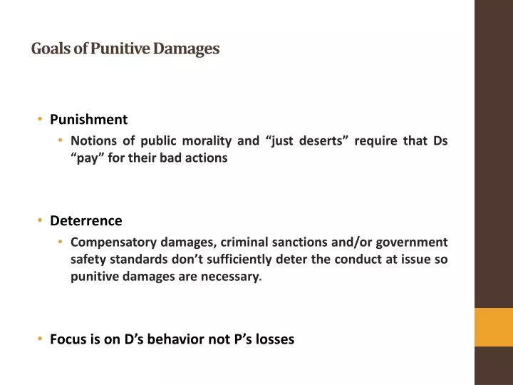 goals of punitive damages