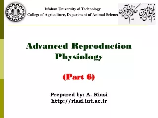 Advanced Reproduction Physiology (Part 6)