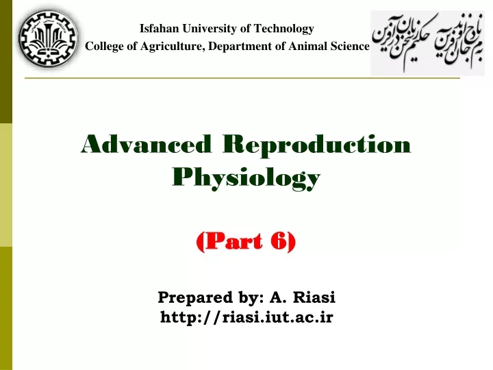 advanced reproduction physiology part 6