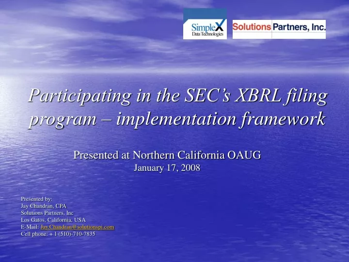 participating in the sec s xbrl filing program implementation framework