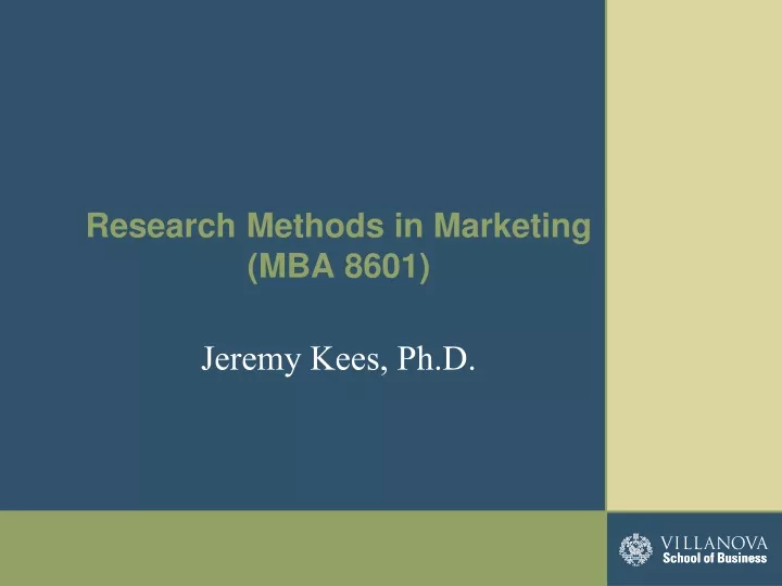 research methods in marketing mba 8601