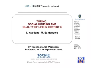 TORINO.  SOCIAL HOUSING AND QUALITY OF LIFE IN DISTRICT 3 L. Avedano, M. Santangelo