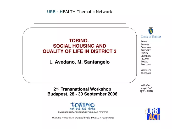 torino social housing and quality of life