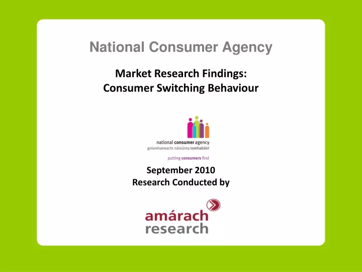national consumer agency market research findings
