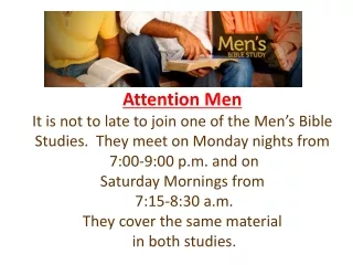 Attention Men