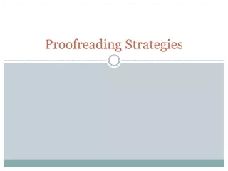 Proofreading Strategies