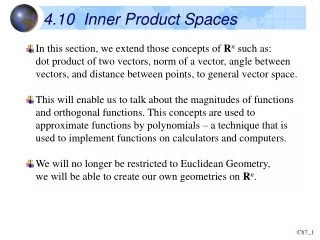 4.10  Inner Product Spaces