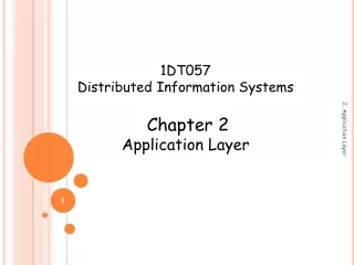 1DT057 Distributed Information Systems Chapter 2 Application Layer