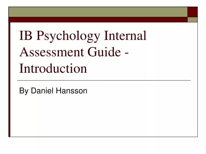 ib psychology internal assessment guide introduction